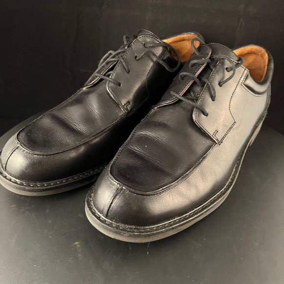 Johnston & Murphy Men's Size 12M Black Split Toe Leather Oxfords 202-2188 - Picture 2 of 9